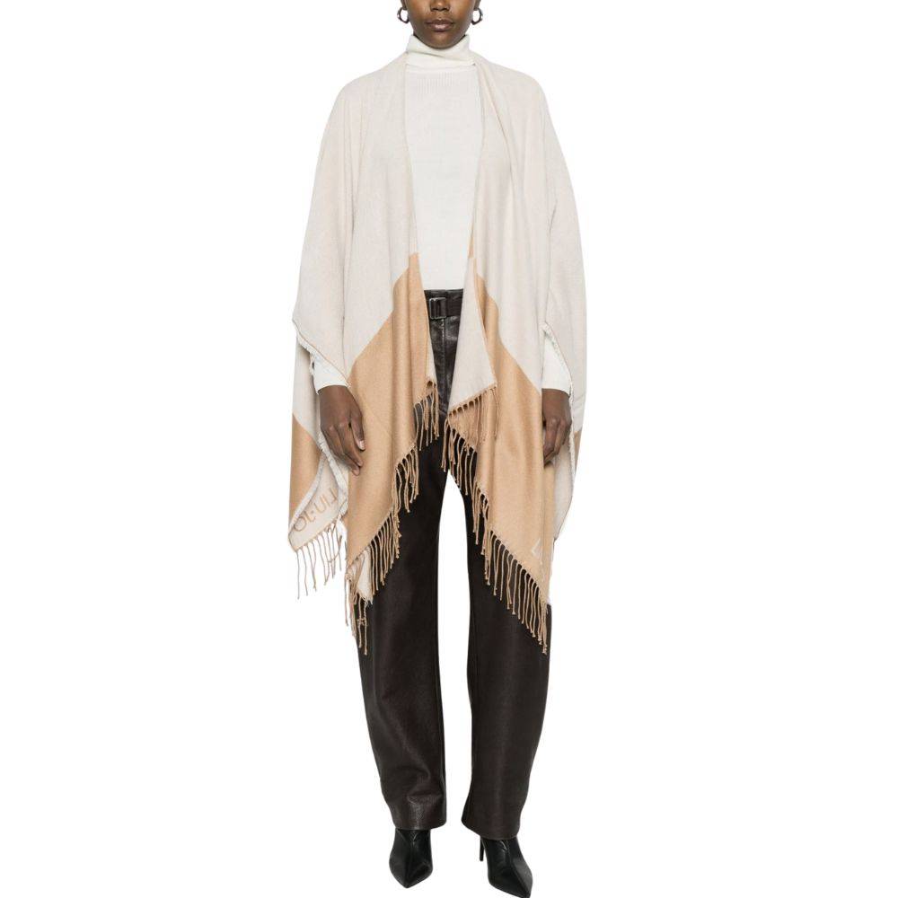 LIU JO PONCHO WITH LOGO AND FRINGES