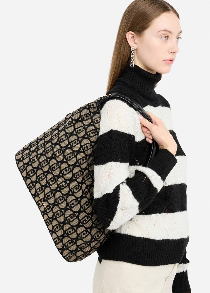 LIU JO LARGE JACQUARD TOTE BAG