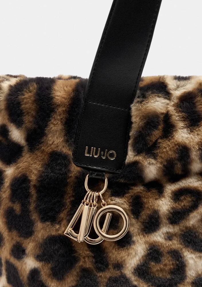 LIU JO LARGE FAUX FUR HOBO BAG