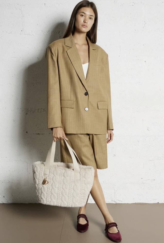 LIU JO LARGE FAUX FUR HOBO BAG