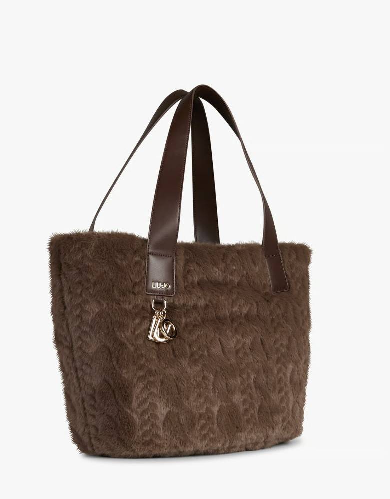 LIU JO LARGE FAUX FUR HOBO BAG