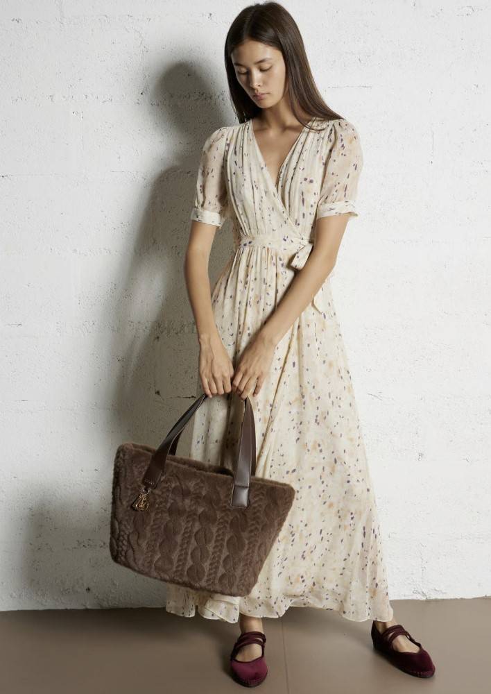 LIU JO LARGE FAUX FUR HOBO BAG