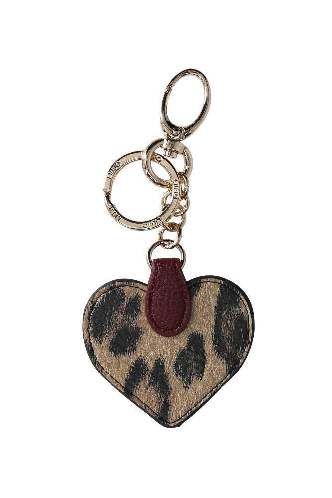 LIU JO KEYRING WITH ANIMAL-PRINT HEART