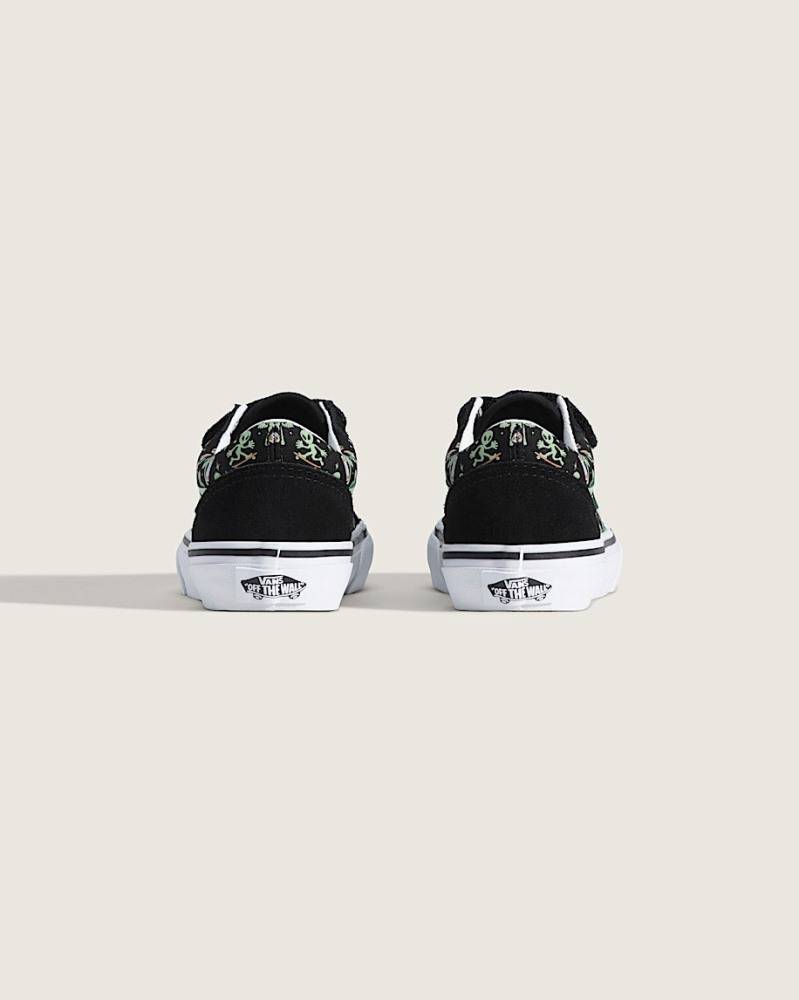 VANS LITTLE KIDS OLD SKOOL VELCRO GLOW-IN-THE-DARK SHOES
