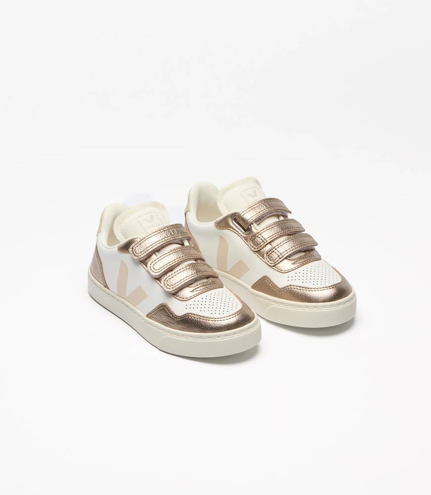 VEJA V-90 ORGANIC TRACED LEATHER KIDS