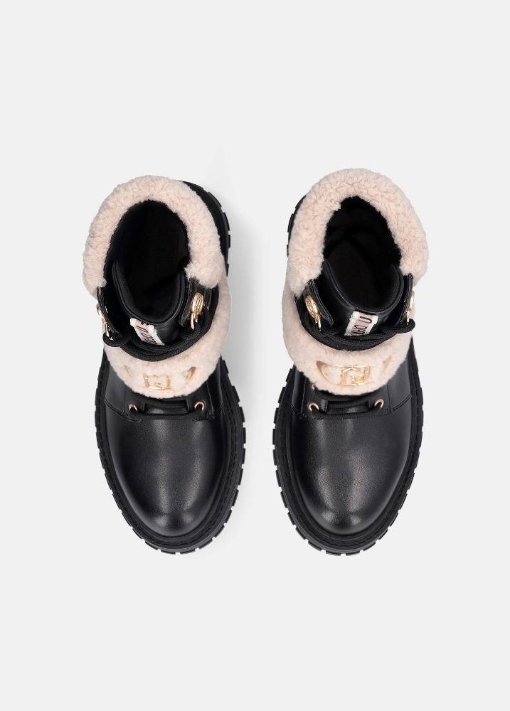 LIU JO COMBAT BOOTS WITH BEJEWELLED APPLIQUES