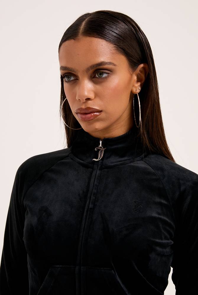 JUICY COUTURE CLASSIC VELOUR FUNNEL NECK TRACKTOP