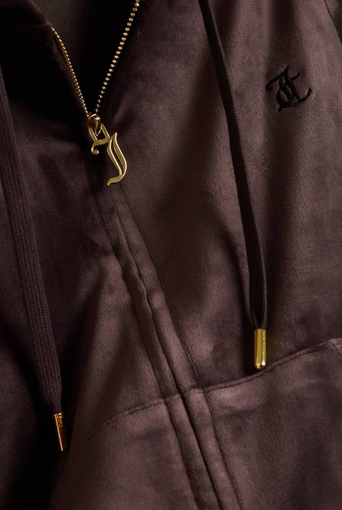JUICY COUTURE GOLD CLASSIC VELOUR ROBERTSON HOODIE