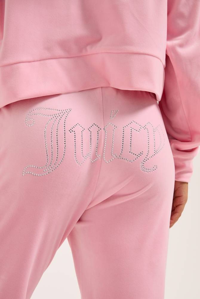 JUICY COUTURE ICCLE DIAMANTE OVERSIZED CROPPED ZIP HOODIE