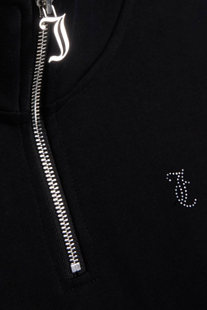 JUICY COUTURE ICCLE FLEECE DIAMANTE OVERSIZED CROPPED HOODIE
