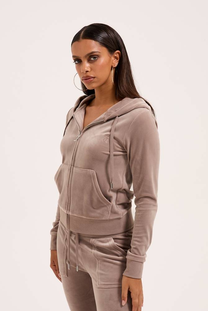 JUICY COUTURE ROBERTSON CLASSIC VELOUR ZIP HOODIE