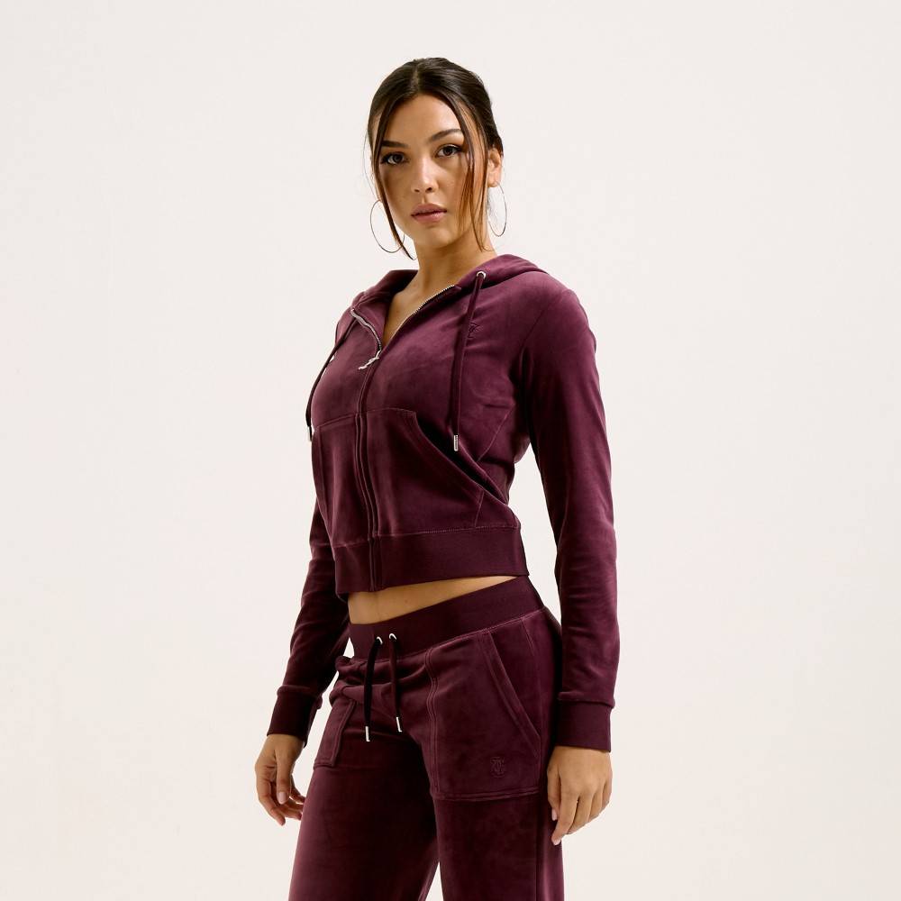 JUICY COUTURE ROBERTSON CLASSIC VELOUR ZIP HOODIE