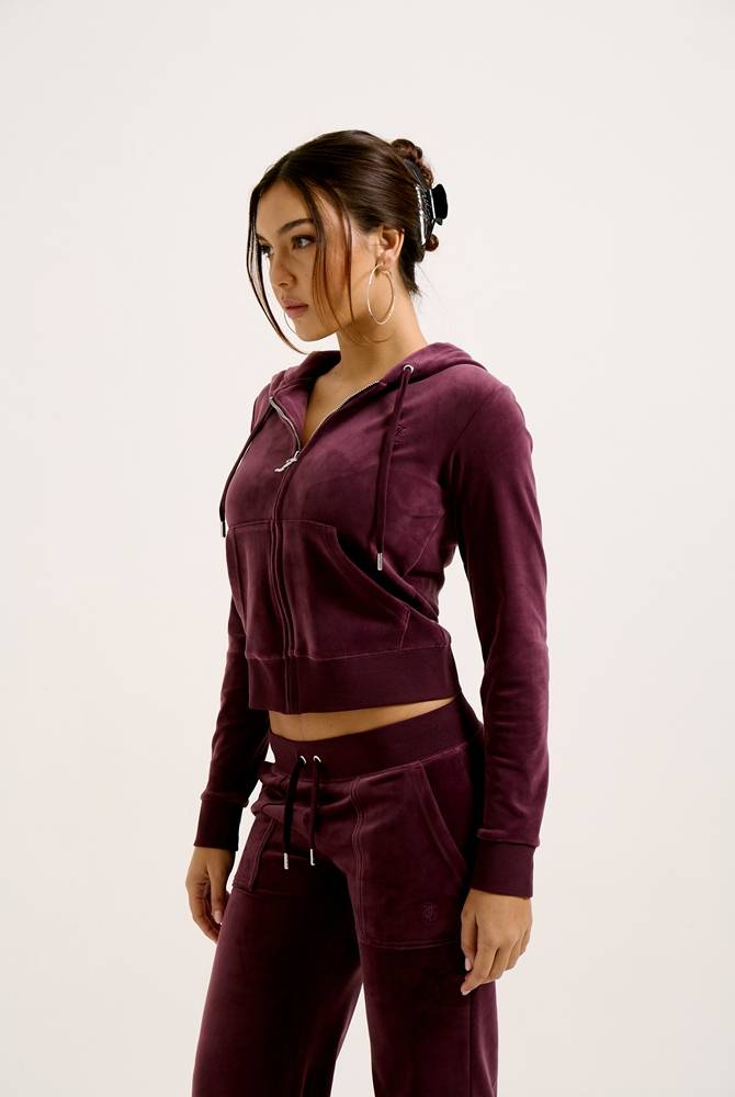 JUICY COUTURE ROBERTSON CLASSIC VELOUR ZIP HOODIE