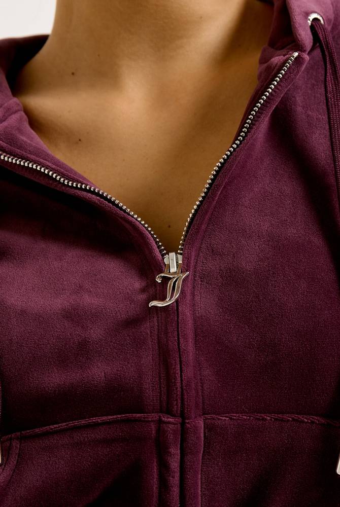 JUICY COUTURE ROBERTSON CLASSIC VELOUR ZIP HOODIE