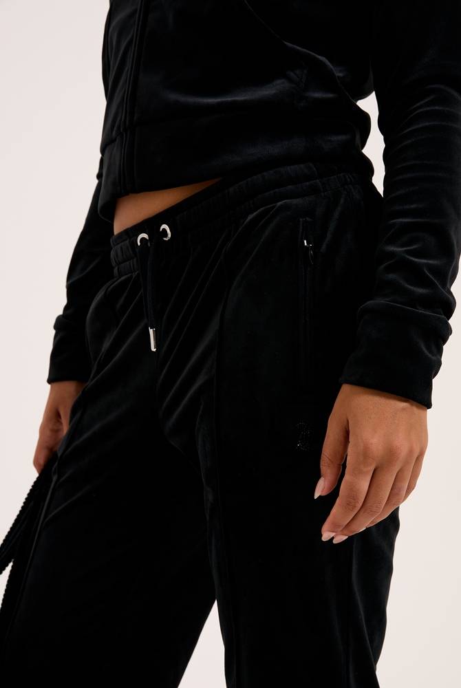 JUICY COUTURE TINA CLASSIC VELOUR OUTLINE DIAMANTE TRACKPANT