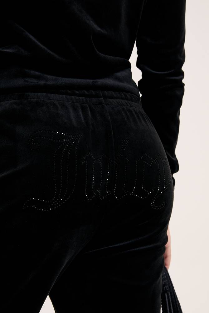 JUICY COUTURE TINA CLASSIC VELOUR OUTLINE DIAMANTE TRACKPANT