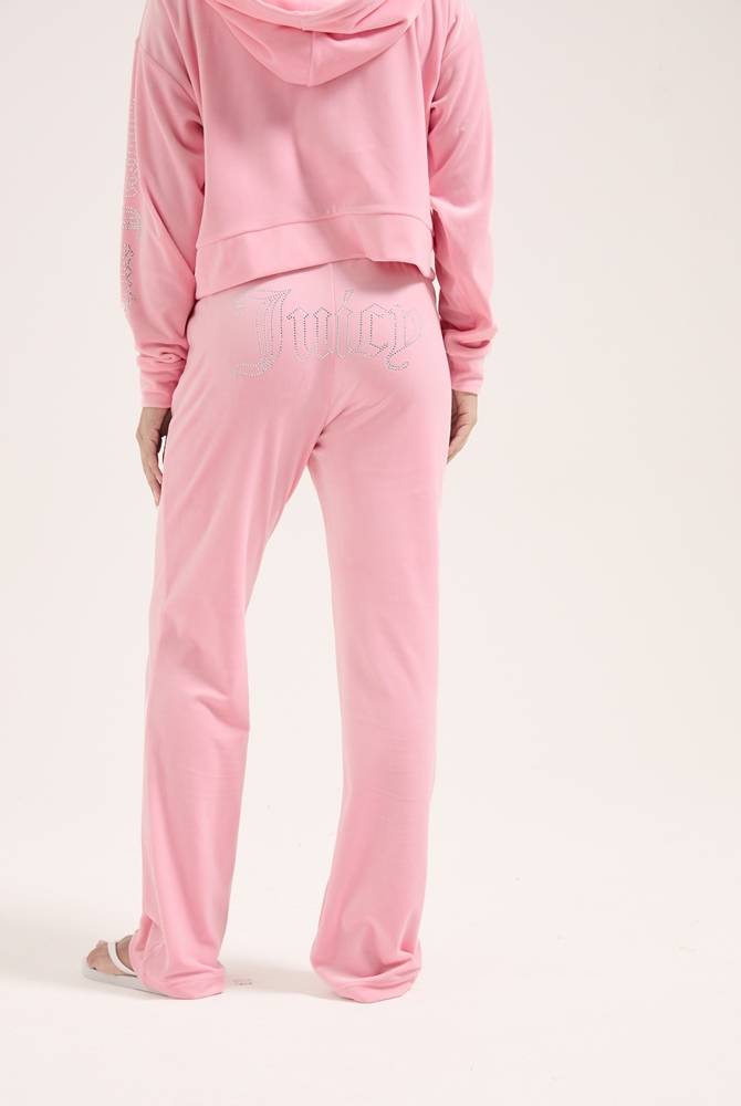 JUICY COUTURE TINA CLASSIC VELOUR OUTLINE DIAMANTE TRACKPANT