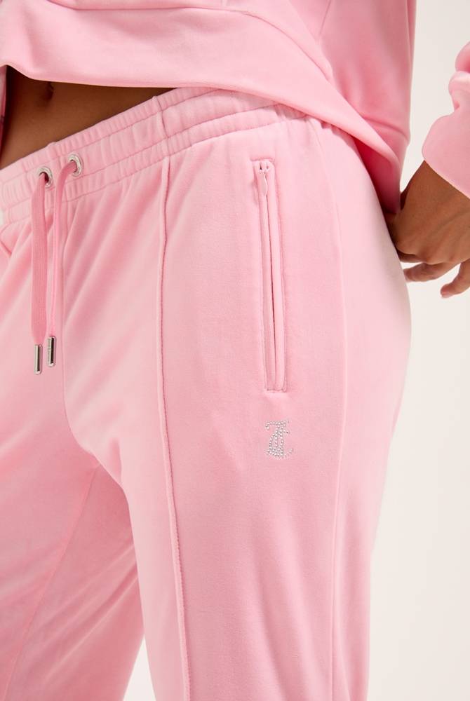 JUICY COUTURE TINA CLASSIC VELOUR OUTLINE DIAMANTE TRACKPANT