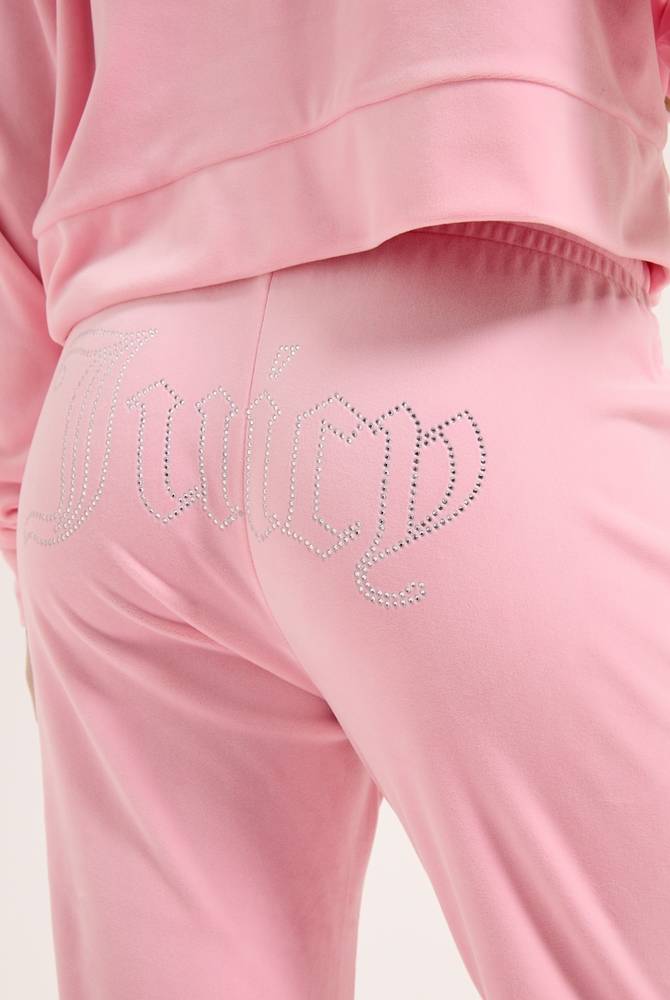 JUICY COUTURE TINA CLASSIC VELOUR OUTLINE DIAMANTE TRACKPANT