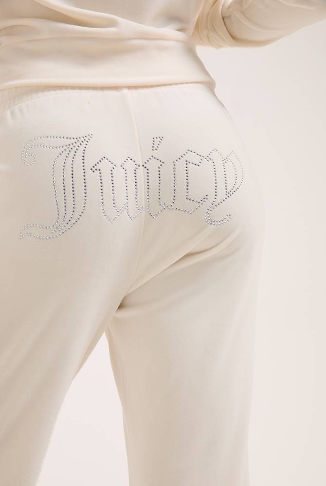 JUICY COUTURE TINA CLASSIC VELOUR OUTLINE DIAMANTE TRACKPANT