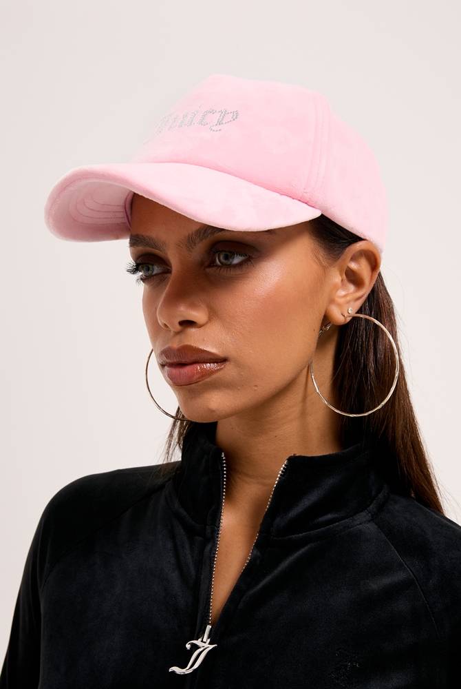 JUICY COUTURE VERONICA VELOUR & DIAMANTE BASEBALL CAP