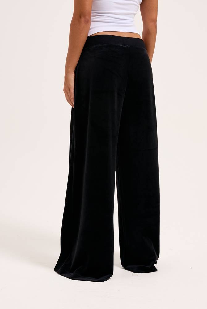 JUICY COUTURE YUKA CLASSIC VELOUR WIDE LEG TRACKPANT