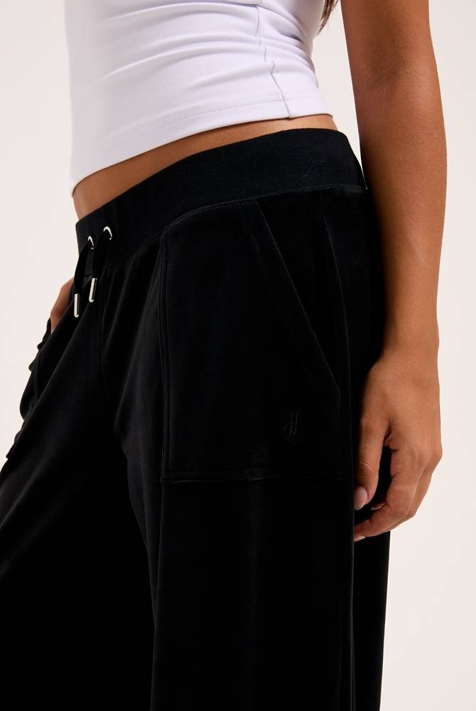 JUICY COUTURE YUKA CLASSIC VELOUR WIDE LEG TRACKPANT