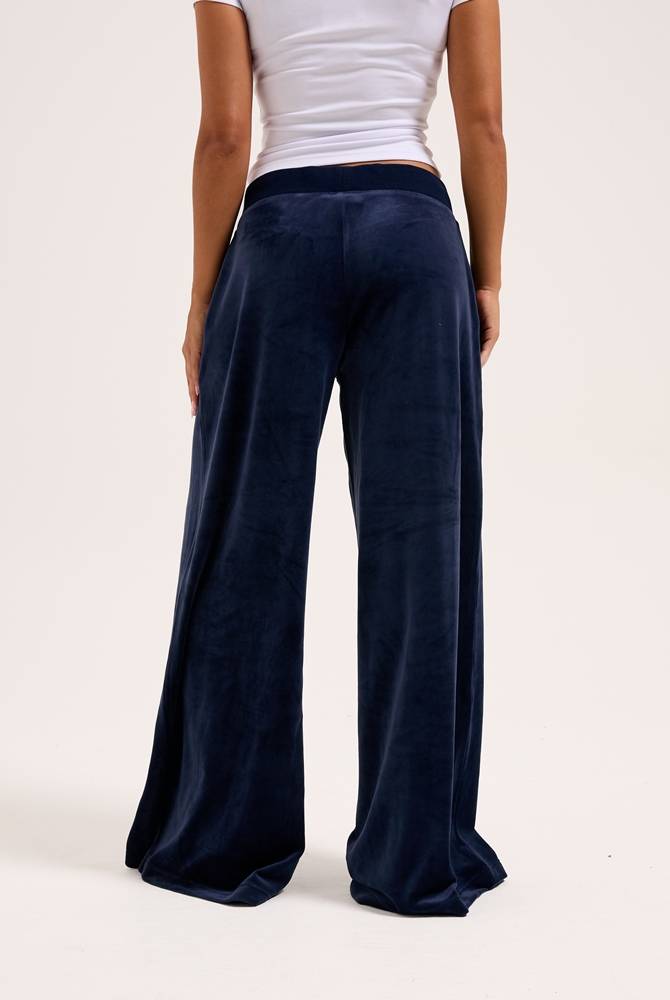 JUICY COUTURE YUKA CLASSIC VELOUR WIDE LEG TRACKPANT