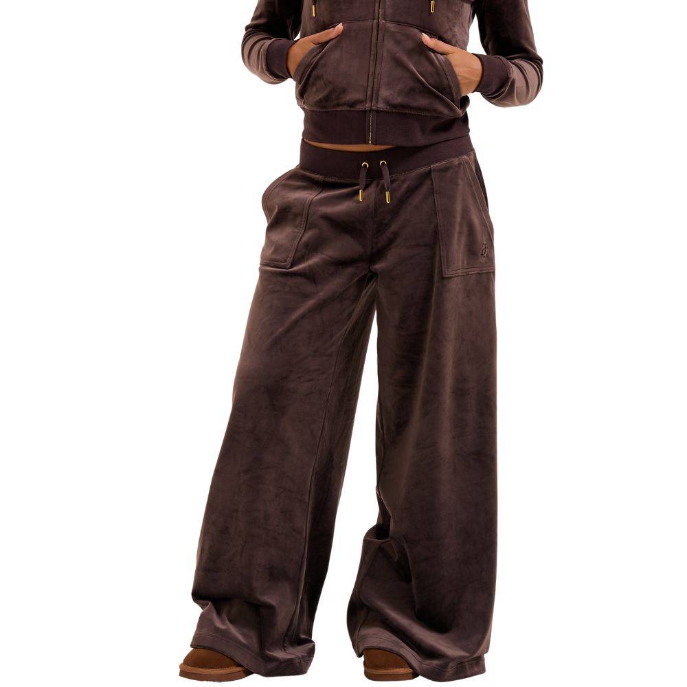 JUICY COUTURE YUKA CLASSIC VELOUR WIDE LEG TRACKPANT