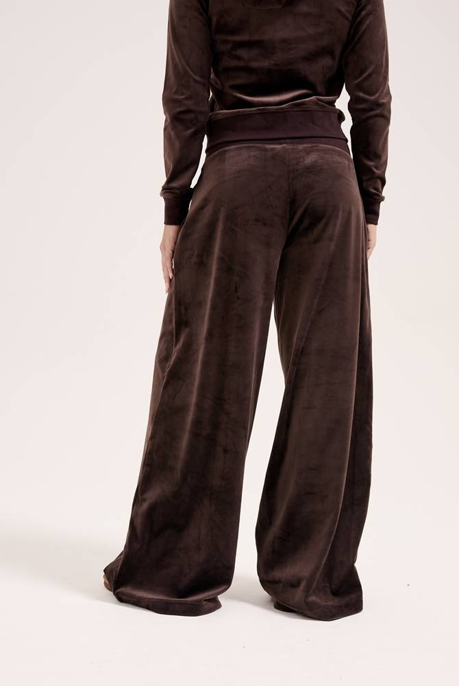 JUICY COUTURE YUKA CLASSIC VELOUR WIDE LEG TRACKPANT