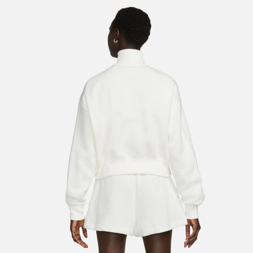 NIKE WOMENS PHOENIX FLEECE 1/2 ZIP CROP SWEATSHIRT