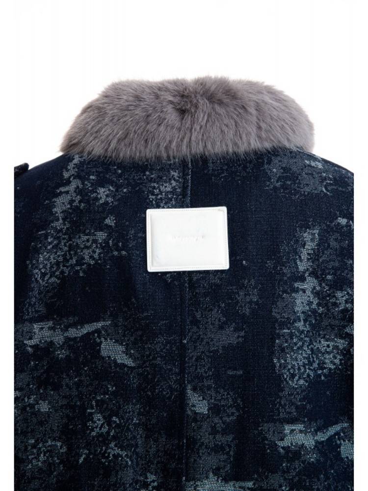 MWM DENIM JACKET WITH FAUX FUR