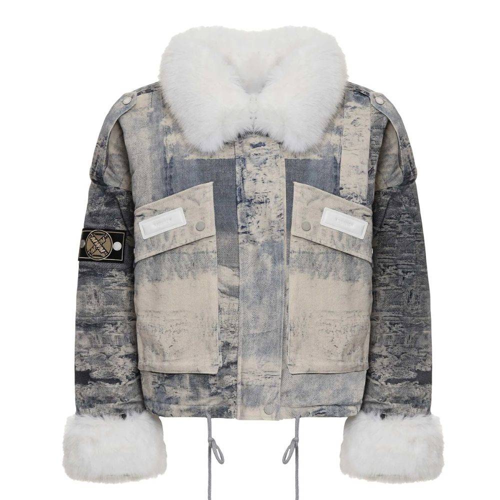 MWM DENIM JACKET WITH FAUX FUR