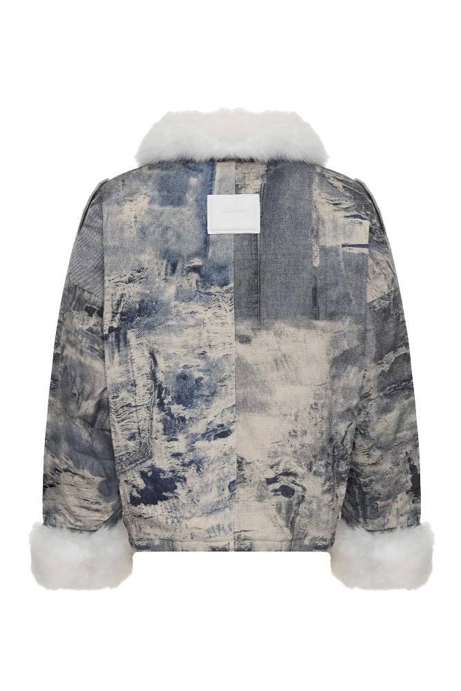 MWM DENIM JACKET WITH FAUX FUR