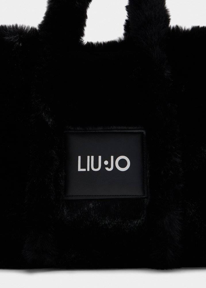 LIU JO FAUX FUR MEDIUM TOTE BAG