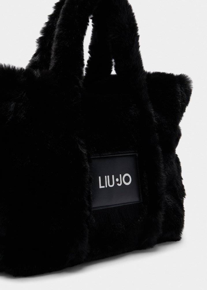 LIU JO FAUX FUR MEDIUM TOTE BAG