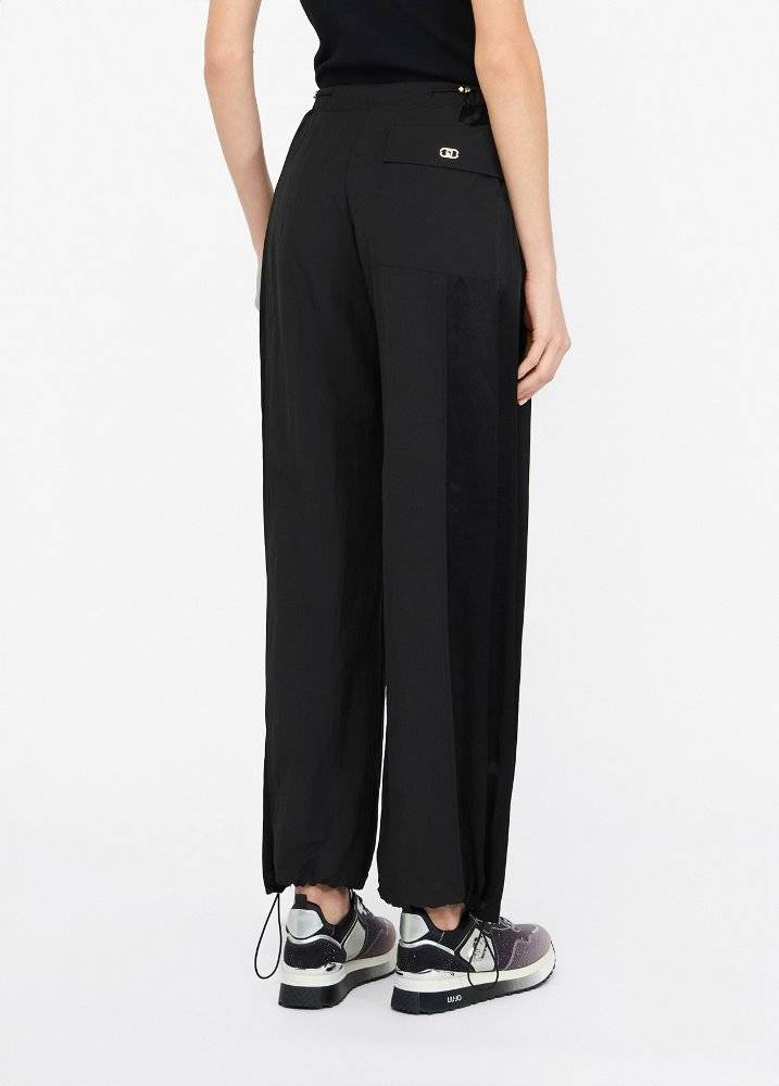LIU JO JOGGING TROUSERS IN NYLON AND SATIN