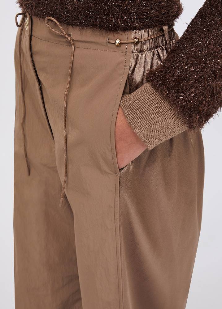 LIU JO JOGGING TROUSERS IN NYLON AND SATIN