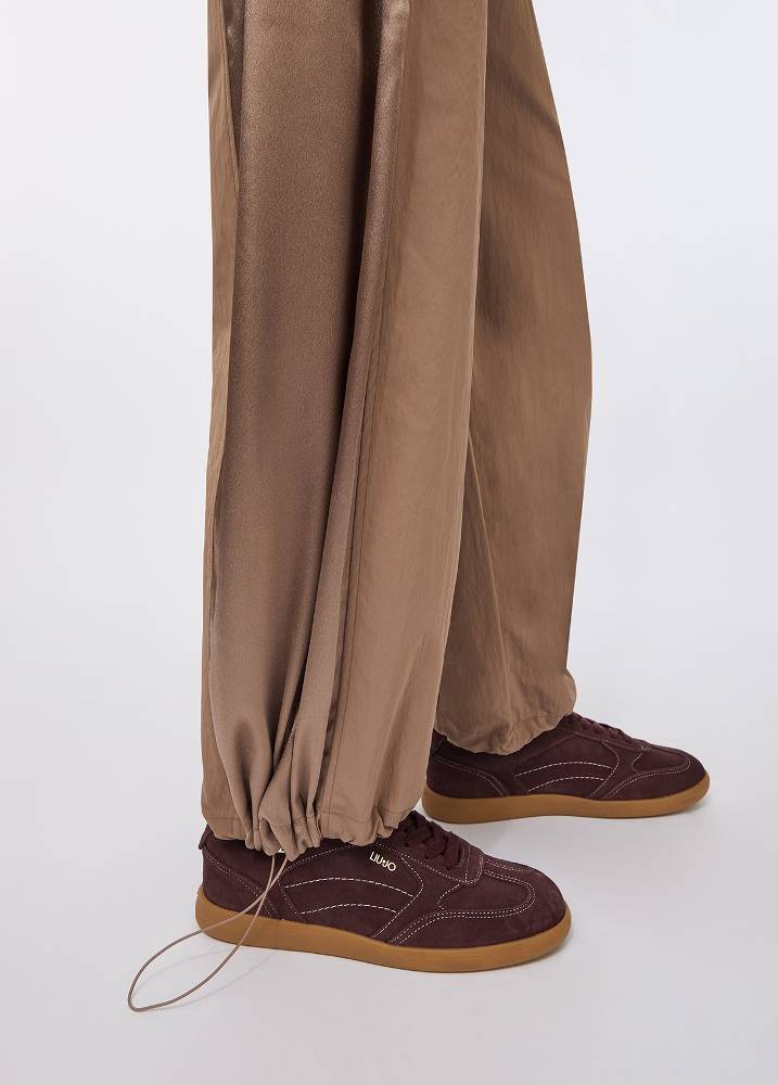 LIU JO JOGGING TROUSERS IN NYLON AND SATIN