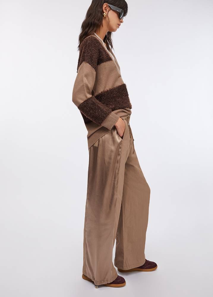 LIU JO JOGGING TROUSERS IN NYLON AND SATIN