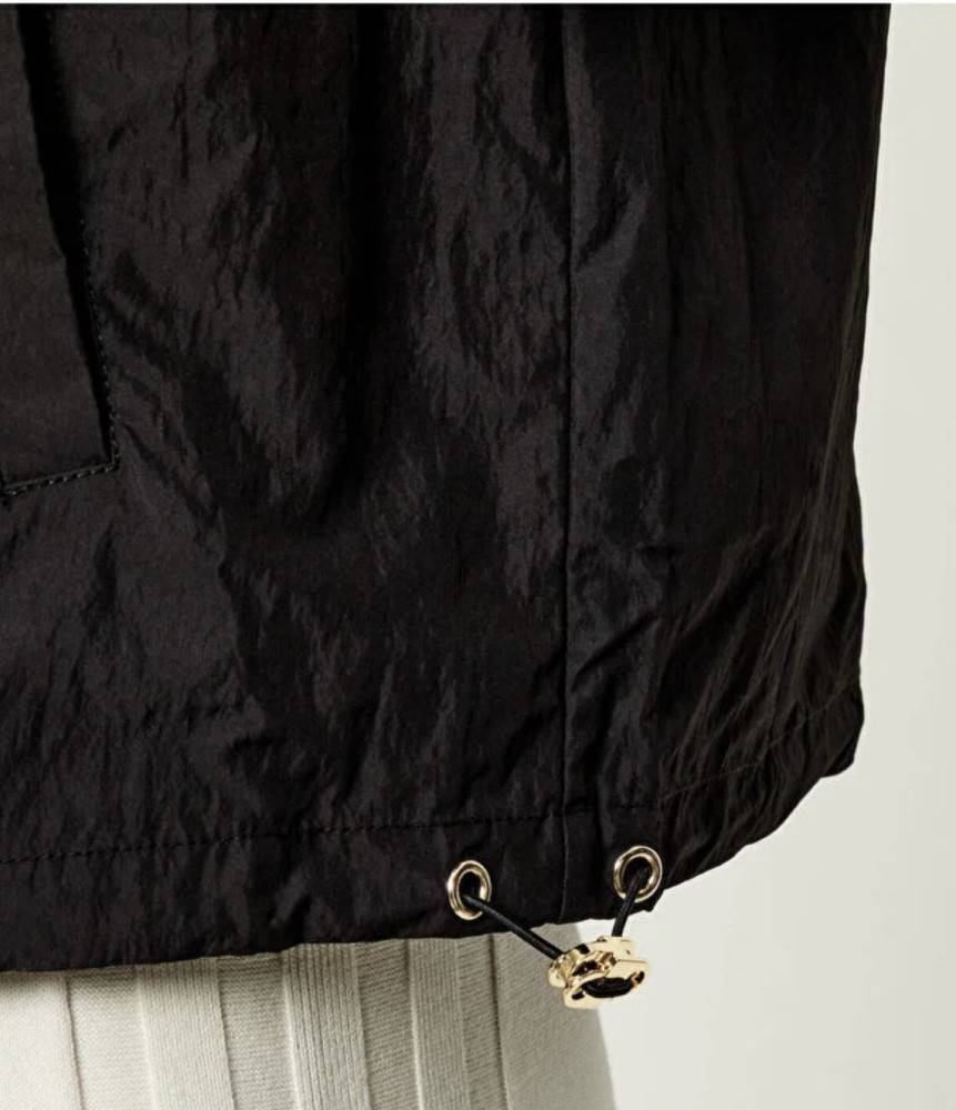 LIU JO ZIP OVERSHIRT JACKET WITH SATIN/NYLON INSERTS