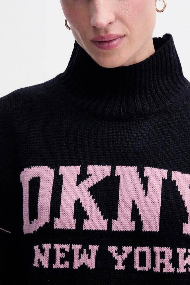 DKNY INTARSIA LOGO TURTLE TOP