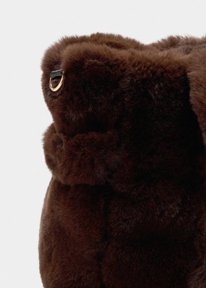 LIU JO FAUX FUR MEDIUM TOTE BAG