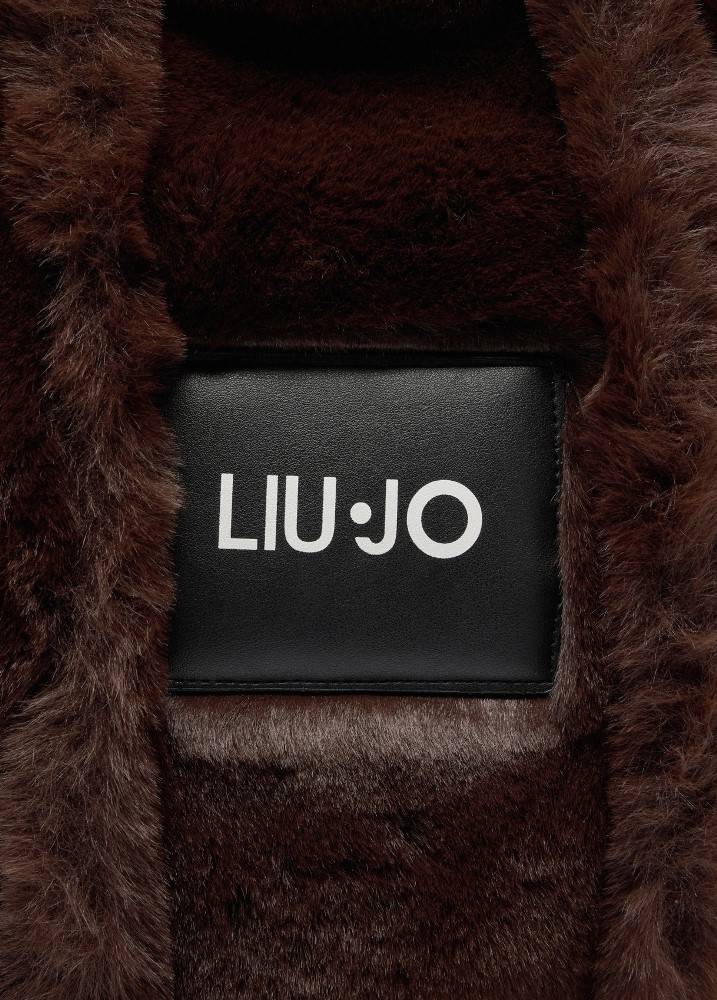 LIU JO FAUX FUR MEDIUM TOTE BAG