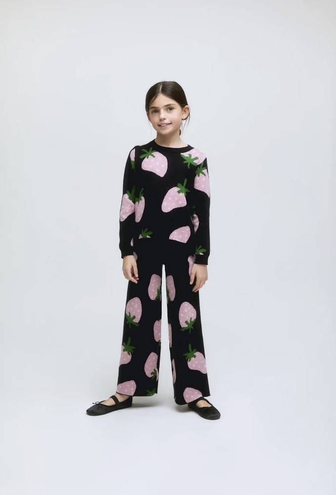 COMPANIA FANTASTICA STRAWBERRY KNITTED TROUSERS