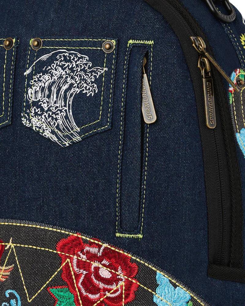 SPRAYGROUND EVISU STYLE DLX-DENIM BACKPACK