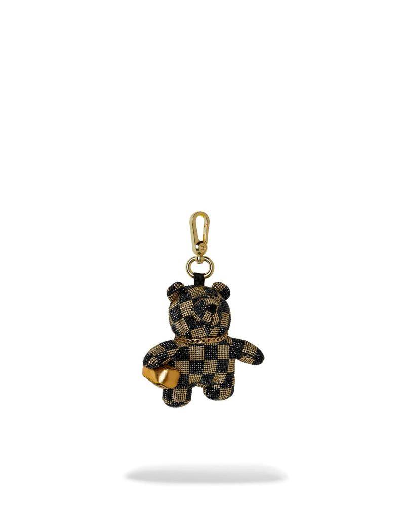 SPRAYGROUND GOLD AND DANGEROUS BEAR KEYCHAIN