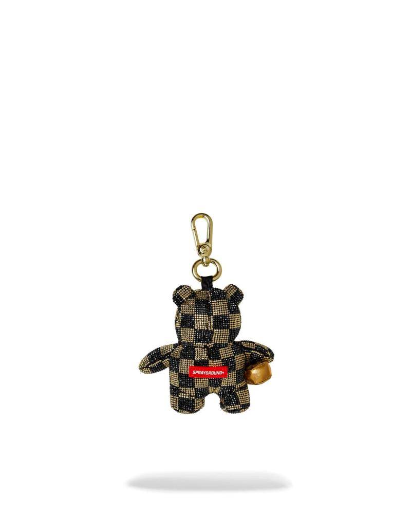 SPRAYGROUND GOLD AND DANGEROUS BEAR KEYCHAIN