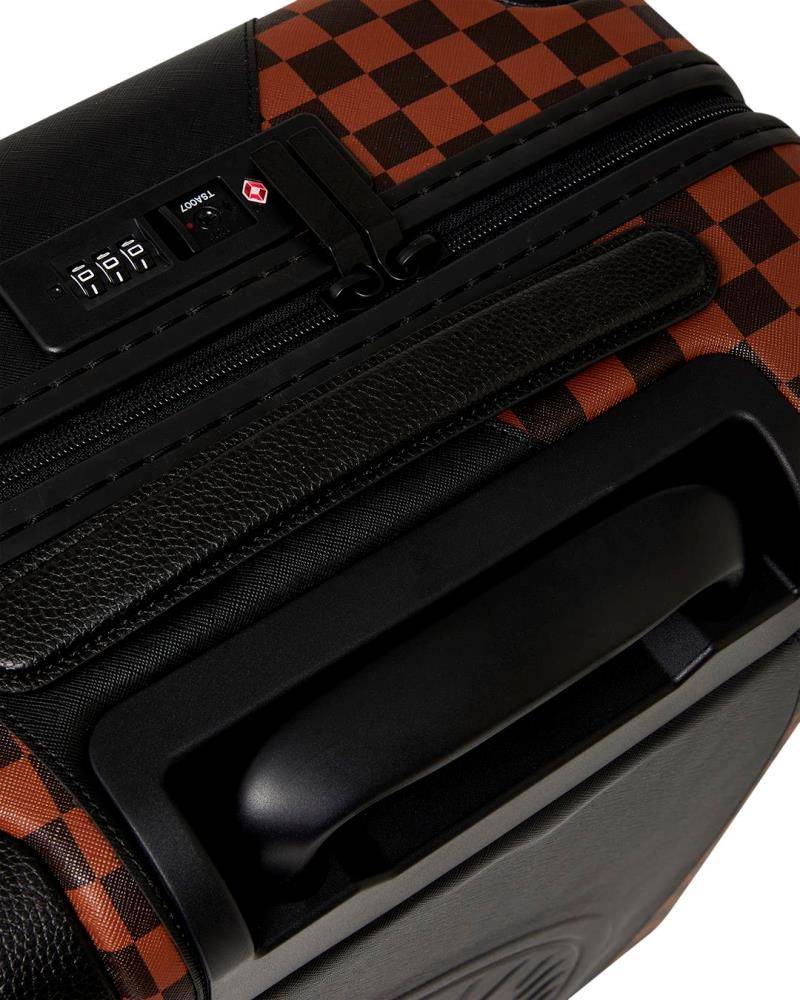 SPRAYGROUND JETSTREAM BROWN CARRY-ON HARD LUGGAGE