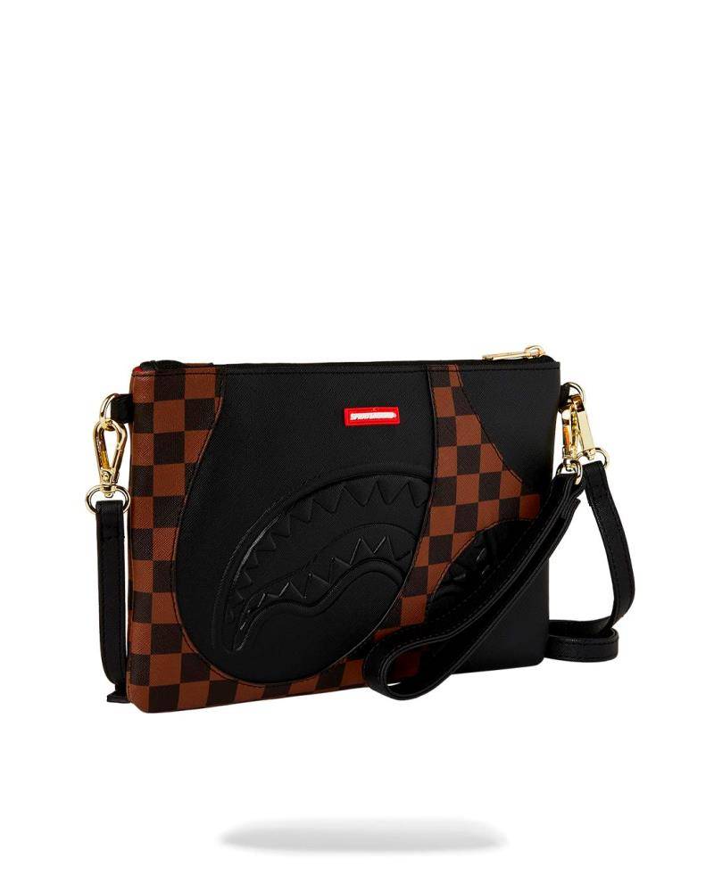 SPRAYGROUND JETSTREAM BROWN CROSSOVER CLUTCH